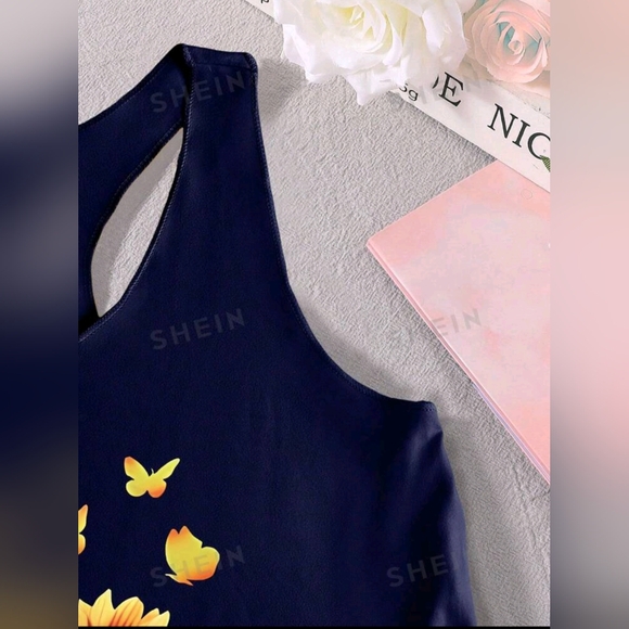 SHEIN Essnce Women Sleeveless "Faith" Sunflower Tank Top - Picture 6 of 6